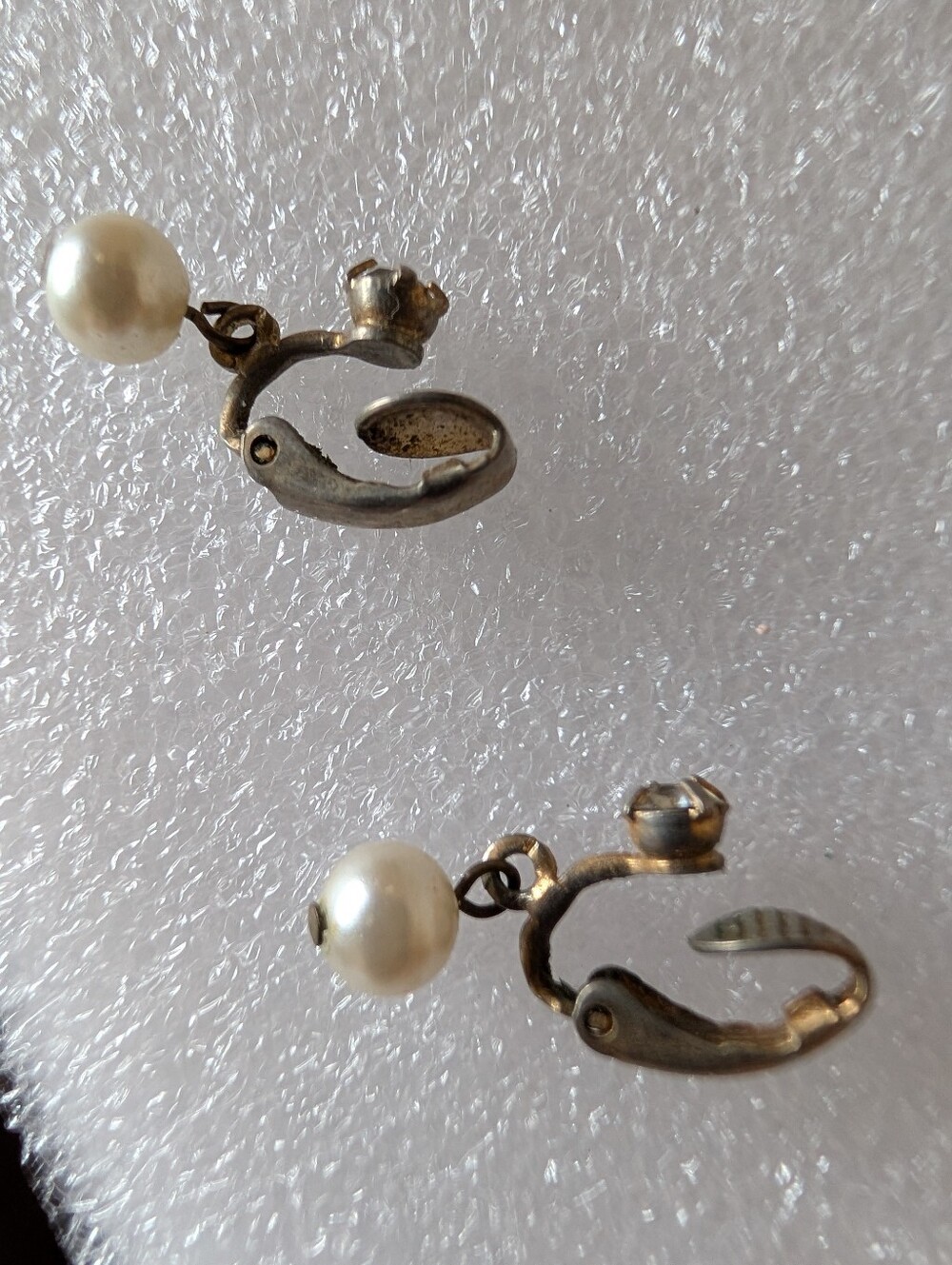 Pearl Drop Clip-On Earrings - White Pearl